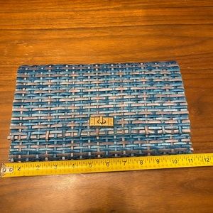 H&M Blue Straw Clutch